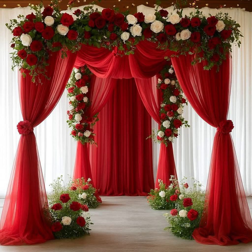 Velvet stage entry decor