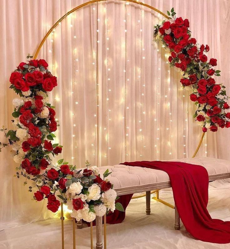 Floral swing backdrop decor