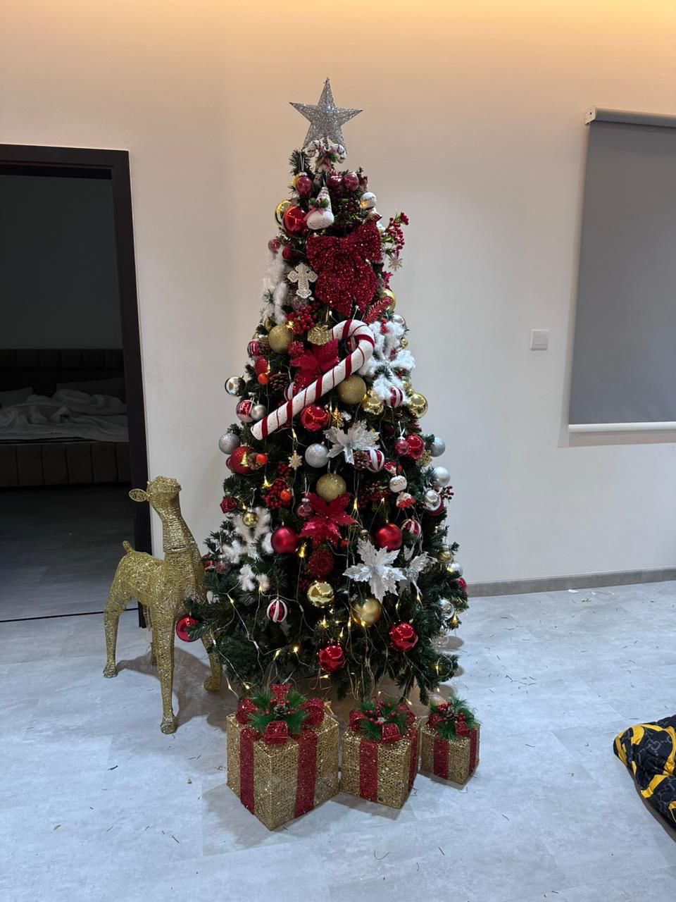 Large statement Christmas tree for event decor rental