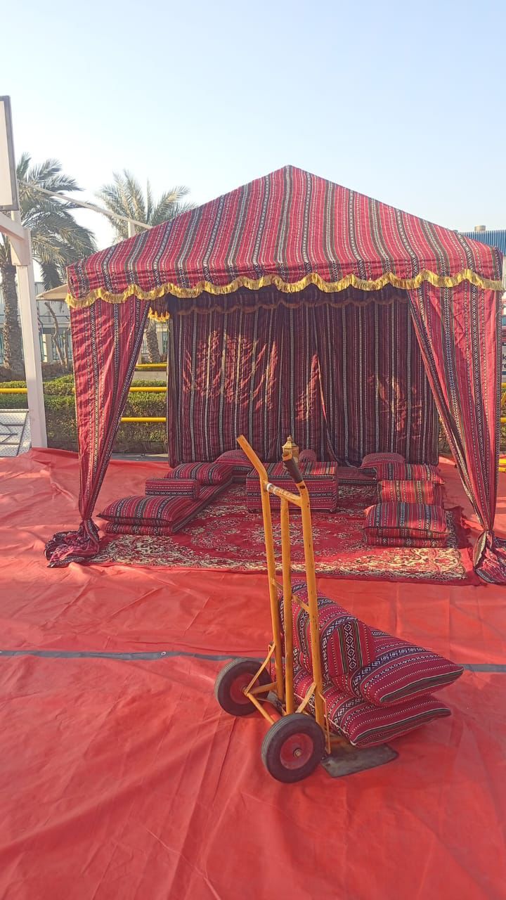Arabian majlis lounge tent setup